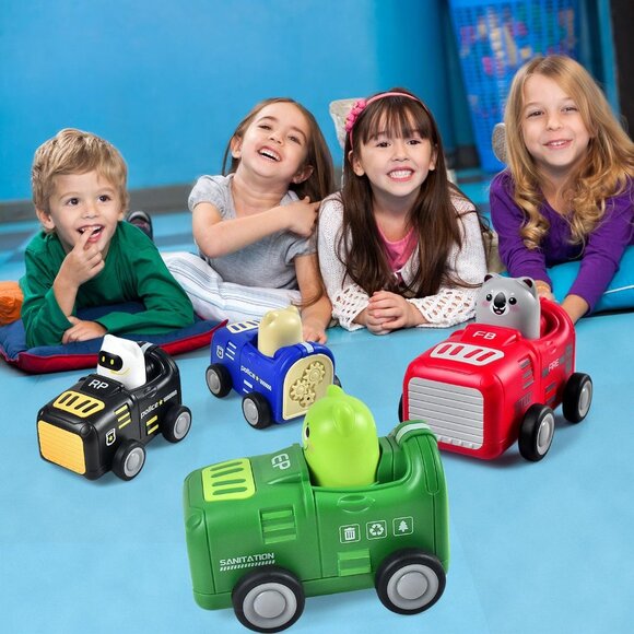 Toddler Cartoon Car Toys for 1 2 3 Year Old Boy Girl Gifts, Press and Go Car Toy - Picture 6 of 6